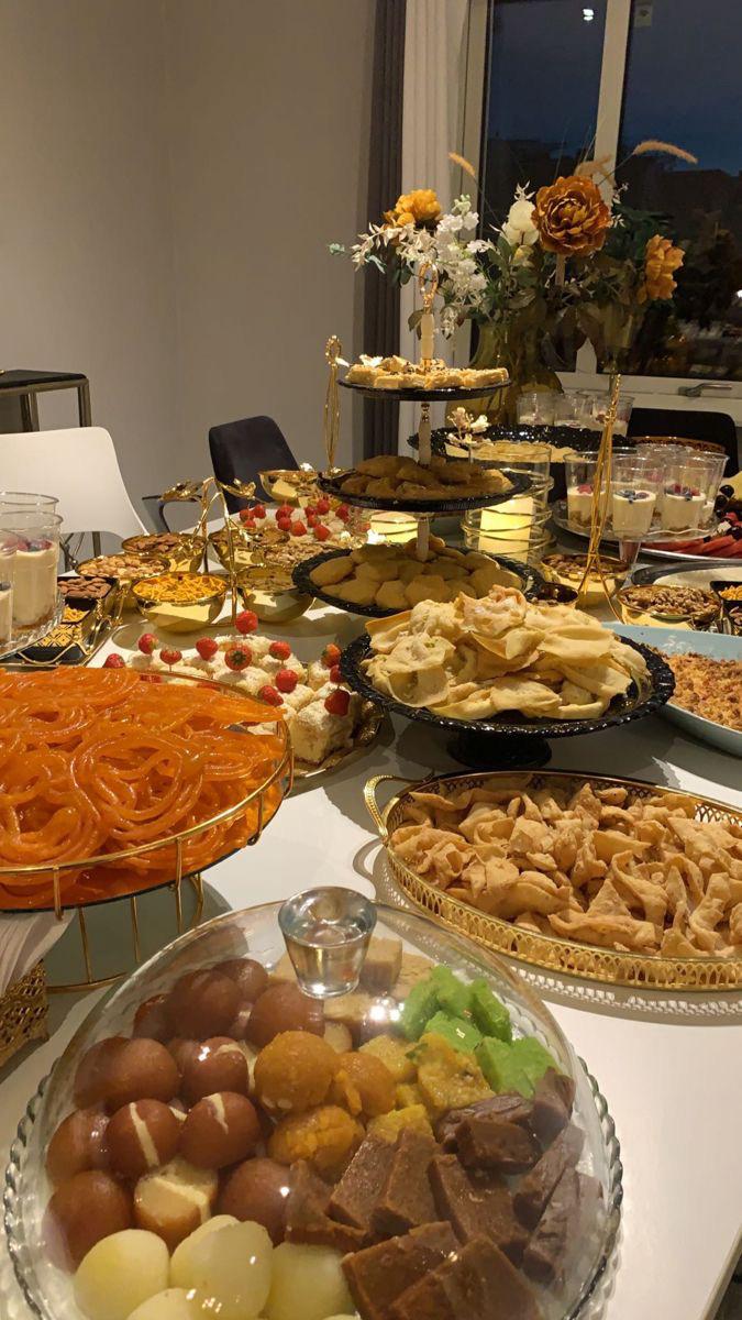 A festive spread of jalebi, samosas and traditional sweets